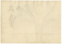 Josef Kott, Decorations from Dome Lantern of St Peter's Basilica, Vatican, Rome – 1885 watercolour painting