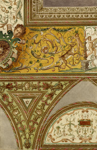 Josef Kott, Frescos at Palazzo Ducale, Mantua – 1885 watercolour painting