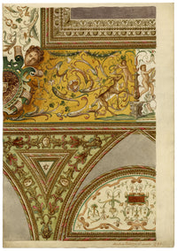 Josef Kott, Frescos at Palazzo Ducale, Mantua – 1885 watercolour painting