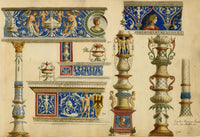 Josef Kott, Painted Facade of a House in Genoa, Via San Matteo 10 – 1885 watercolour painting