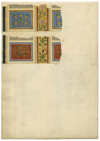 Josef Kott, Decoration at St Gereon's Basilica, Cologne & Konradsburg Castle, Ermsleben, Germany – 1885 watercolour painting