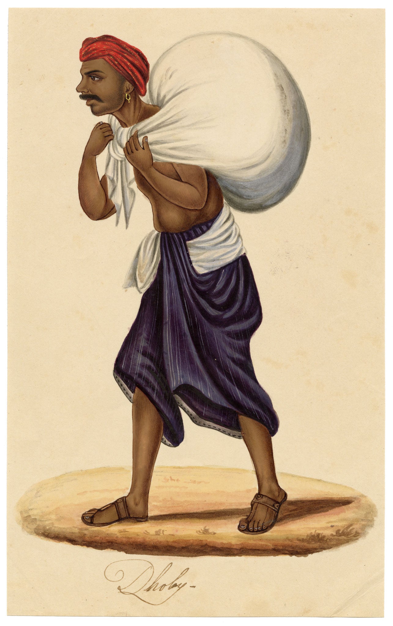 Indian Company School, Group of 10 Figure Paintings: Trades & Occupations in Gouache – c.1810 Madras