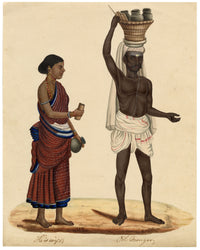 Indian Company School, Group of 10 Figure Paintings: Trades & Occupations in Gouache – c.1810 Madras