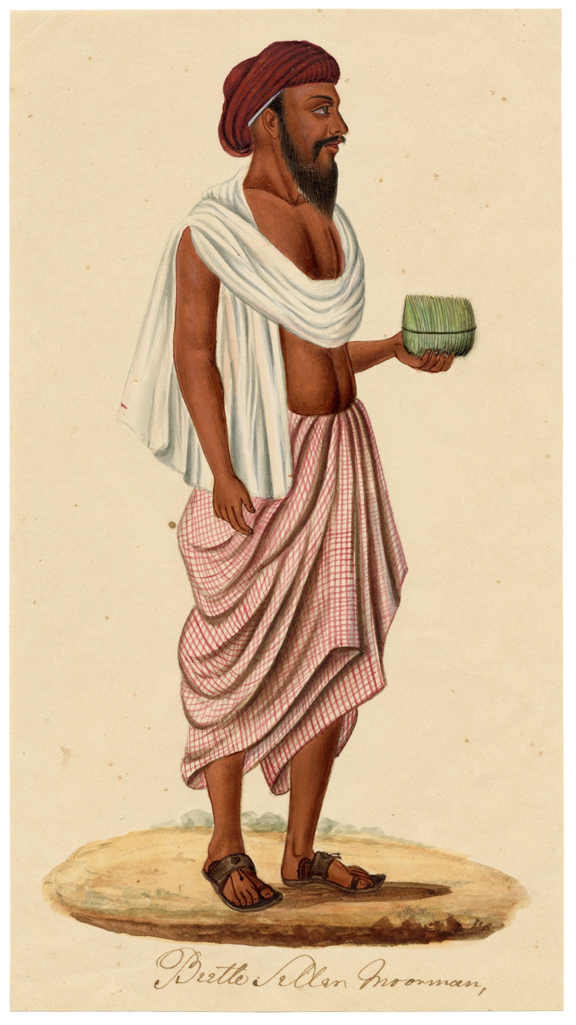 Indian Company School, Group of 10 Figure Paintings: Trades & Occupations in Gouache – c.1810 Madras