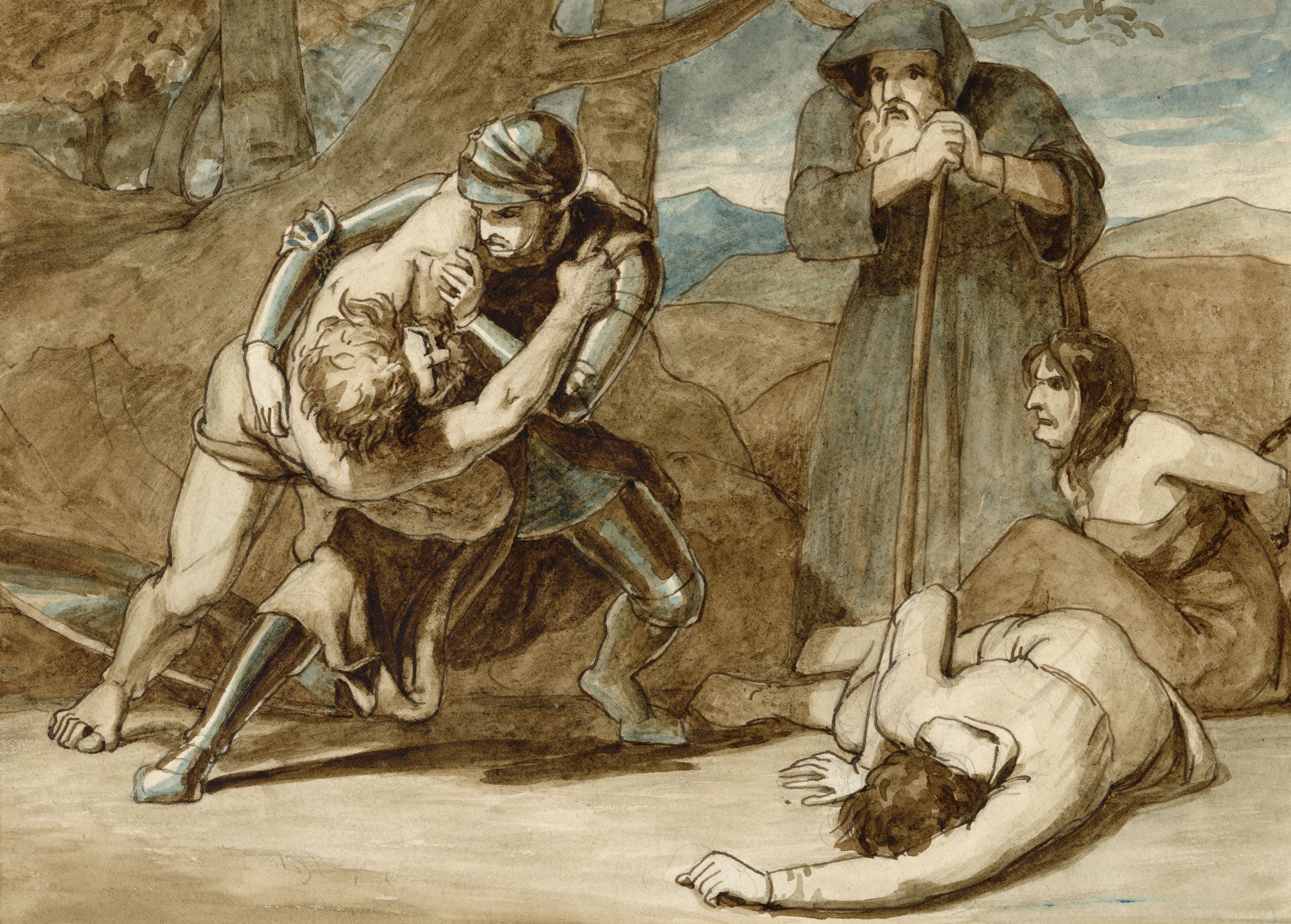 Frederick Richard Pickersgill RA, Nazarene Scene – Mid-19th-century watercolour painting