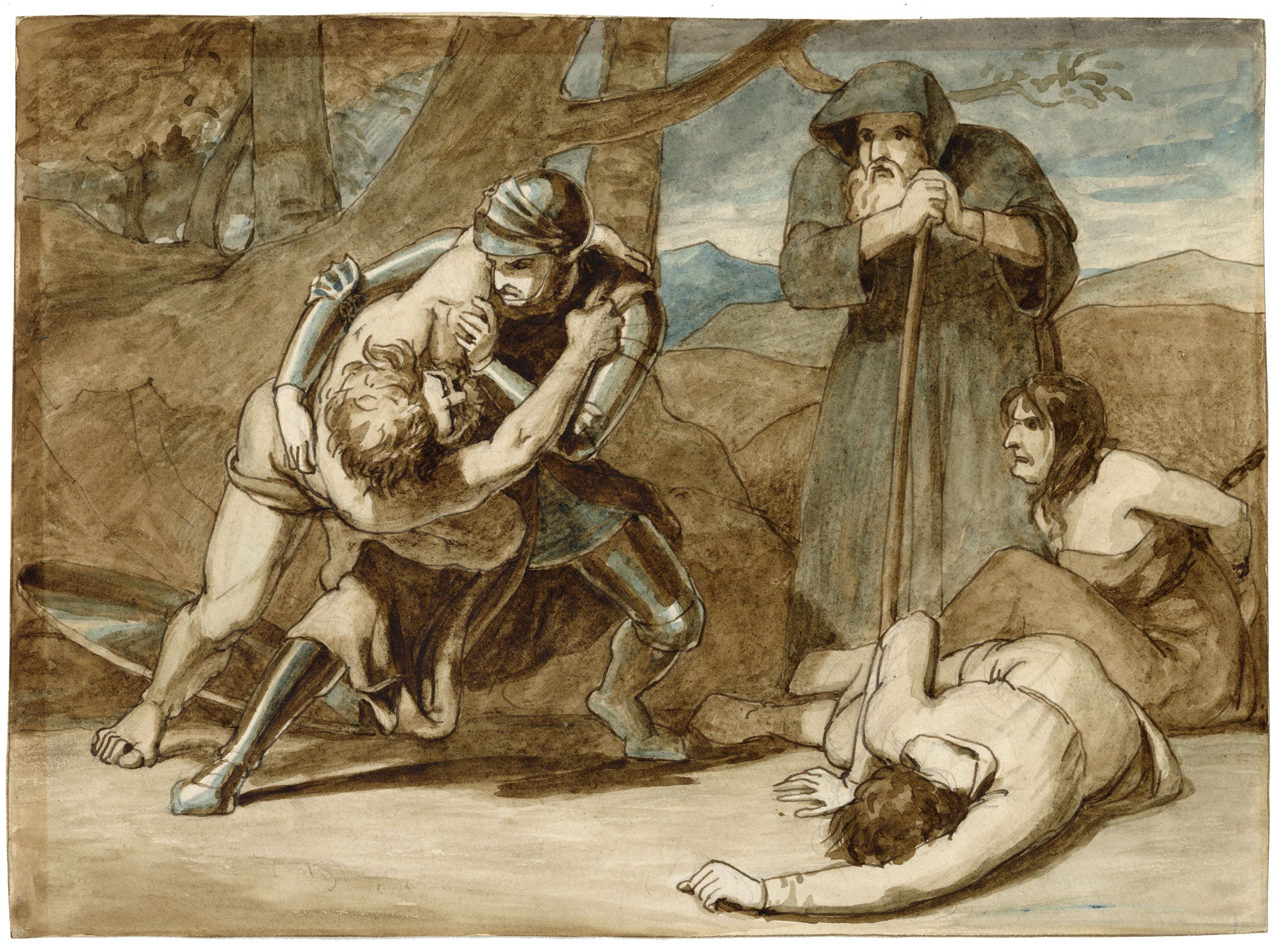 Frederick Richard Pickersgill RA, Nazarene Scene – Mid-19th-century watercolour painting