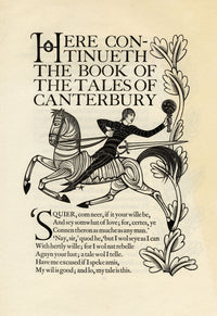 Eric Gill, The Canterbury Tales by Geoffrey Chaucer, Vol IV, Golden Cockerel Press – 1931 wood engraving