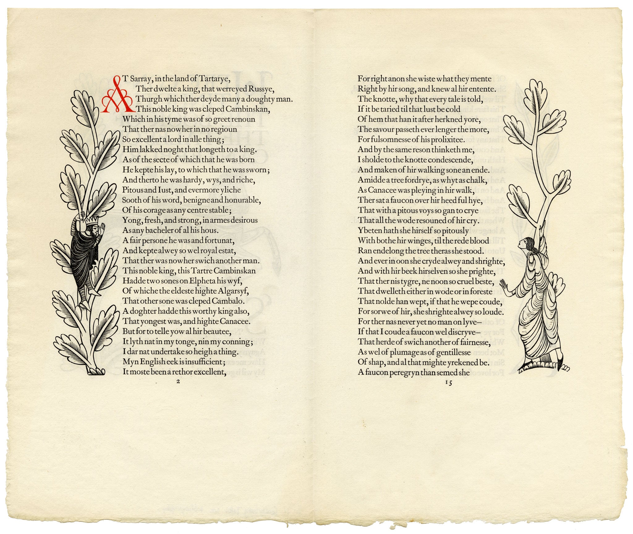 Eric Gill, The Canterbury Tales by Geoffrey Chaucer, Vol IV, Golden Cockerel Press – 1931 wood engraving