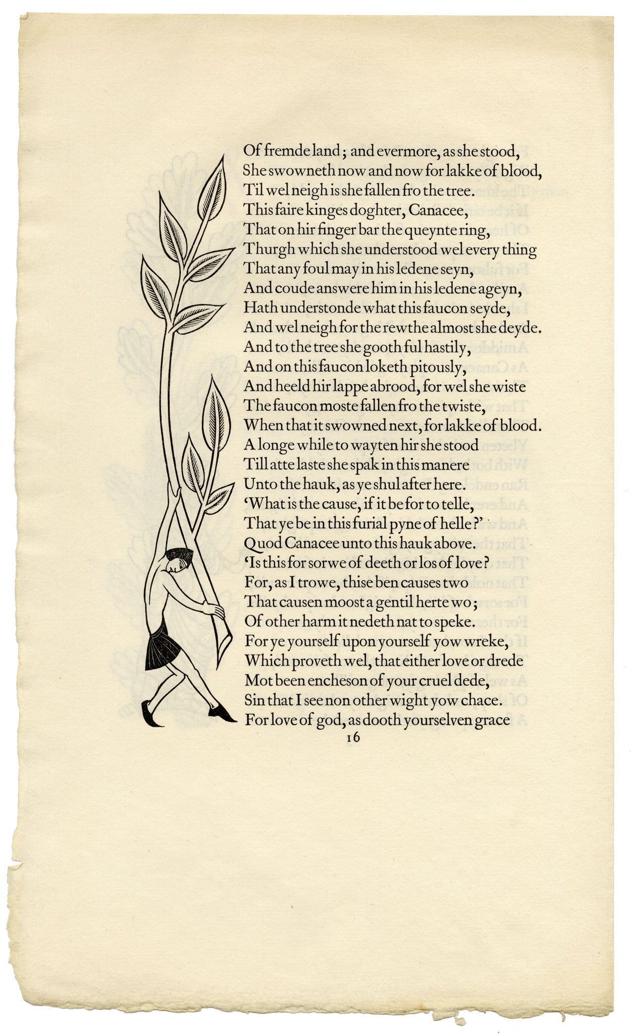 Eric Gill, The Canterbury Tales by Geoffrey Chaucer, Vol IV, Golden Cockerel Press – 1931 wood engraving