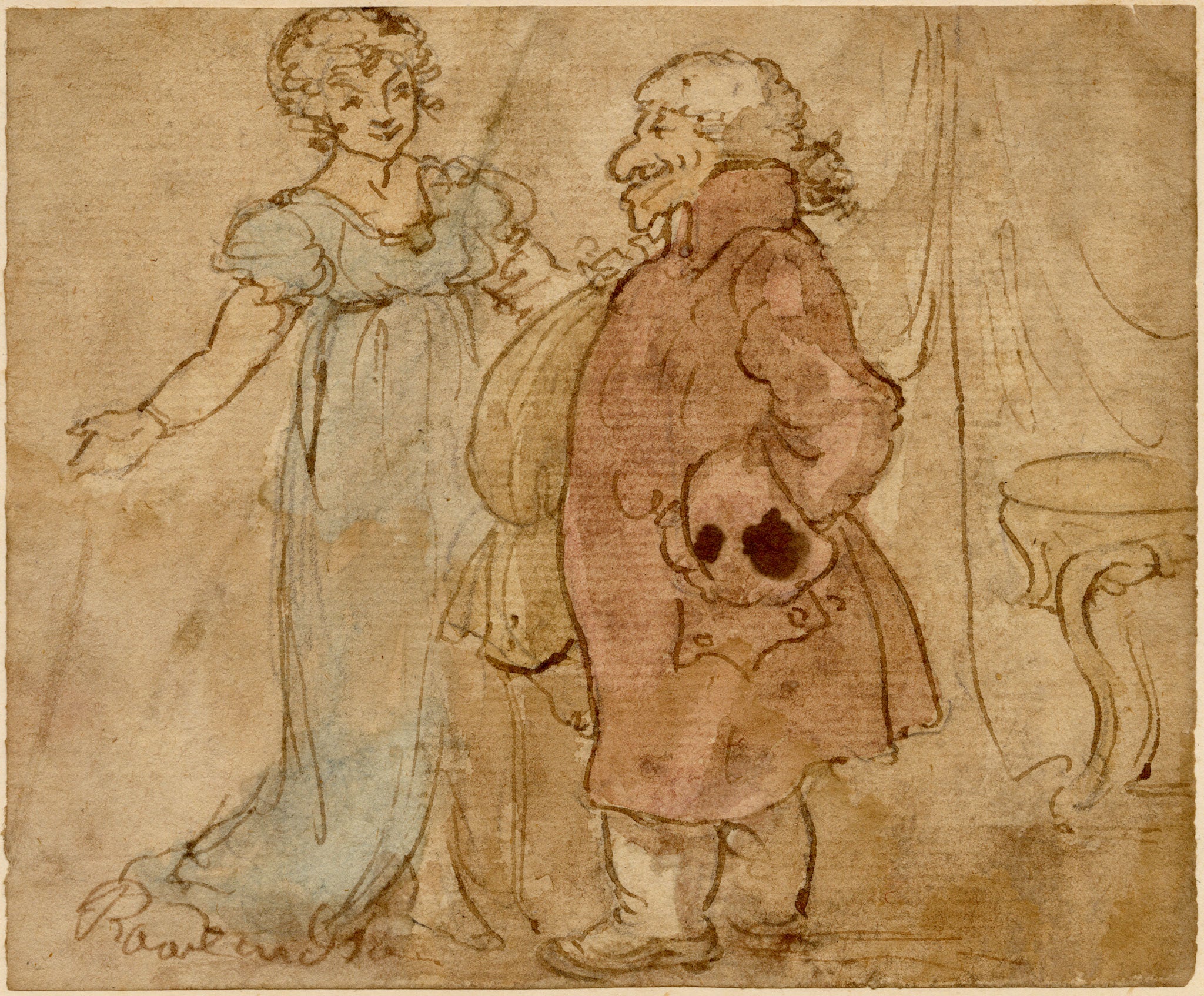 Thomas Rowlandson, A Mismatched Couple – 18th-century watercolour painting