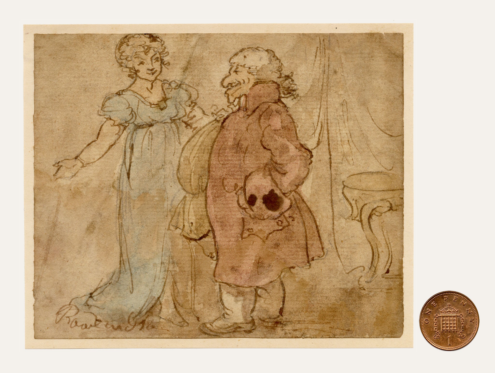 Thomas Rowlandson, A Mismatched Couple – 18th-century watercolour painting