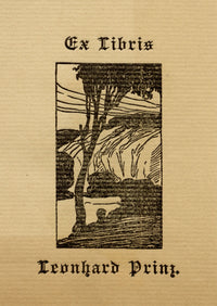 Vienna Secession Ex Libris Bookplate for Leonhard Prinz – c.1910s wood engraving