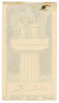Hungarian Secession Ex Libris Bookplate by József Makoldy – 1912 woodcut