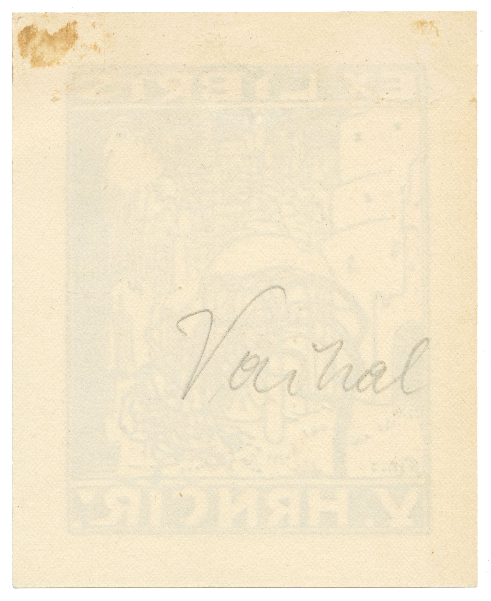 Czech Modernism Ex Libris Bookplate by Josef Váchal – c.1910 woodcut