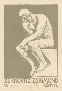 Hungarian Secession Ex Libris Bookplate by Antal Weiss – 1908 woodcut