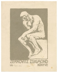 Hungarian Secession Ex Libris Bookplate by Antal Weiss – 1908 woodcut