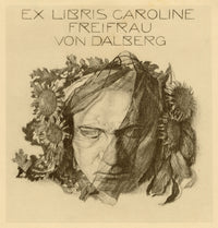 Vienna Secession Ex Libris Beethoven Bookplate by Alfred Cossmann – 1910 engraving
