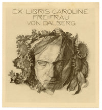 Vienna Secession Ex Libris Beethoven Bookplate by Alfred Cossmann – 1910 engraving