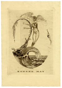 Vienna Secession Ex Libris Bookplate for Eugene May – c.1910s etching