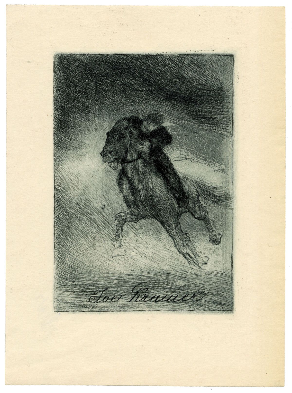 Vienna Secession Ex Libris Bookplate by Erhard Amadeus-Dier – c.1910 etching