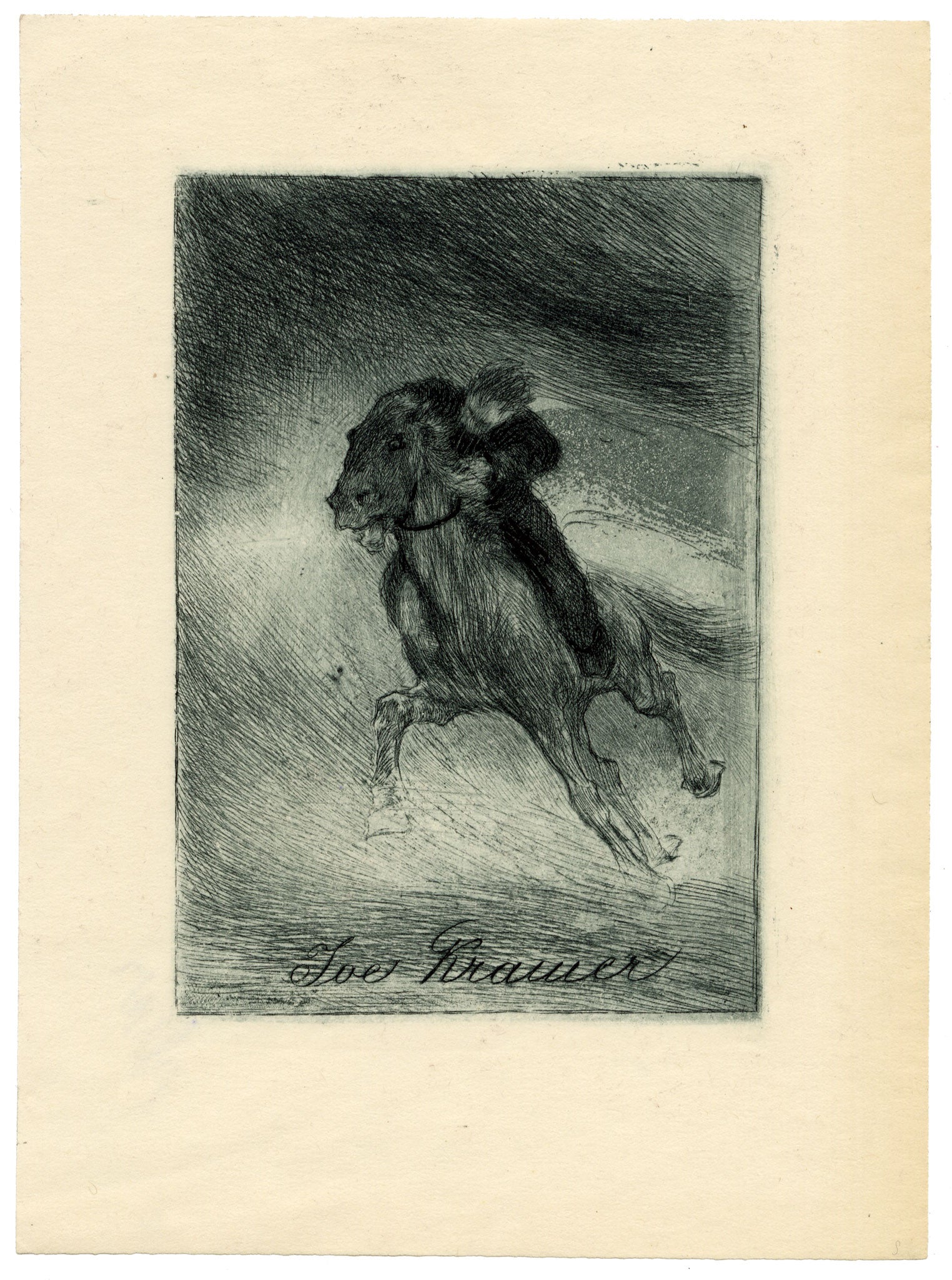 Vienna Secession Ex Libris Bookplate by Erhard Amadeus-Dier – c.1910 etching
