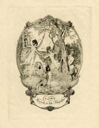 Vienna Secession Ex Libris Bookplate for Mundi & Ida Fleischer – c.1910 engraving