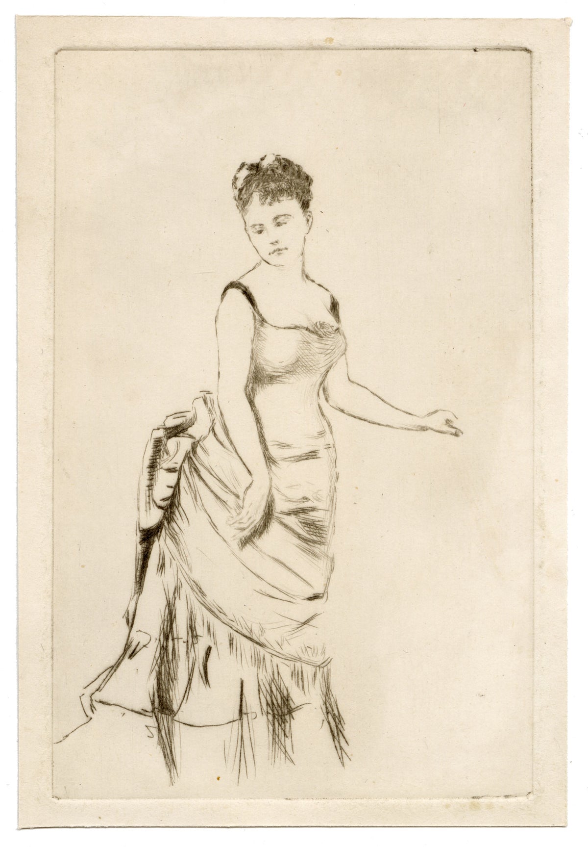 Pickford Robert Waller, Whistlerian Portrait of a Woman – c.1890s etching print