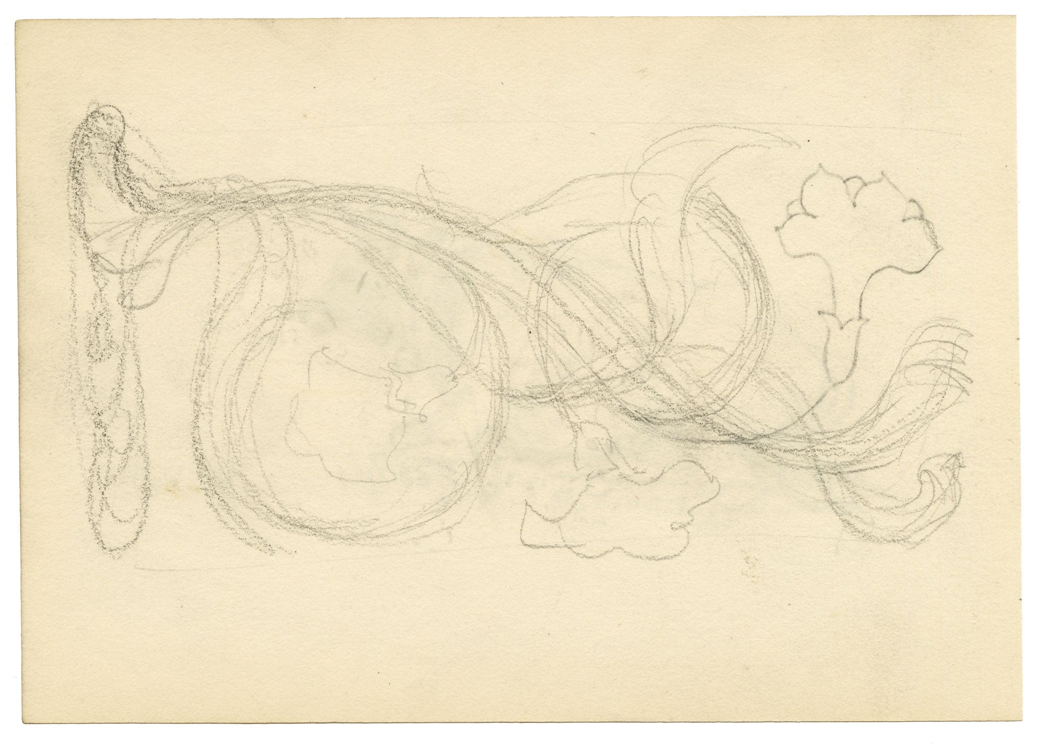 Pickford Robert Waller, Study of a Resting Cow with Bell – c.1890s pen & ink drawing