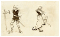 Pickford Robert Waller, Children Fairytale Illustrations – c.1890s pen & ink drawing
