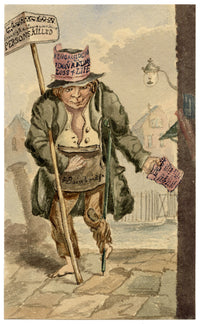 F. Bainbridge, Victorian Street Cries: A Character in Liverpool – 1842 watercolour painting