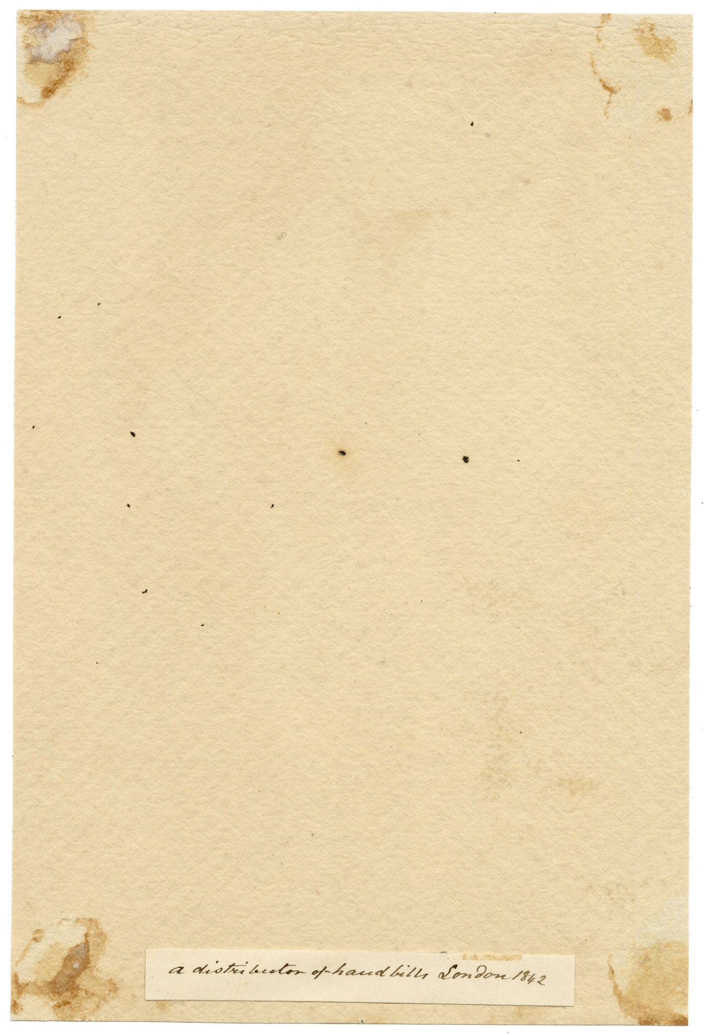 F. Bainbridge, Victorian Street Cries: Punch Performer 'A Distributor of Hand Bills' – 1842 watercolour painting