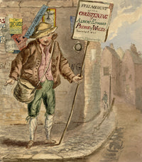 F. Bainbridge, Victorian Street Cries: Newspaper Boy – 1842 watercolour painting