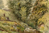 F. Bainbridge, Pannal, Crimple Beck, Yorkshire – 1868 watercolour painting