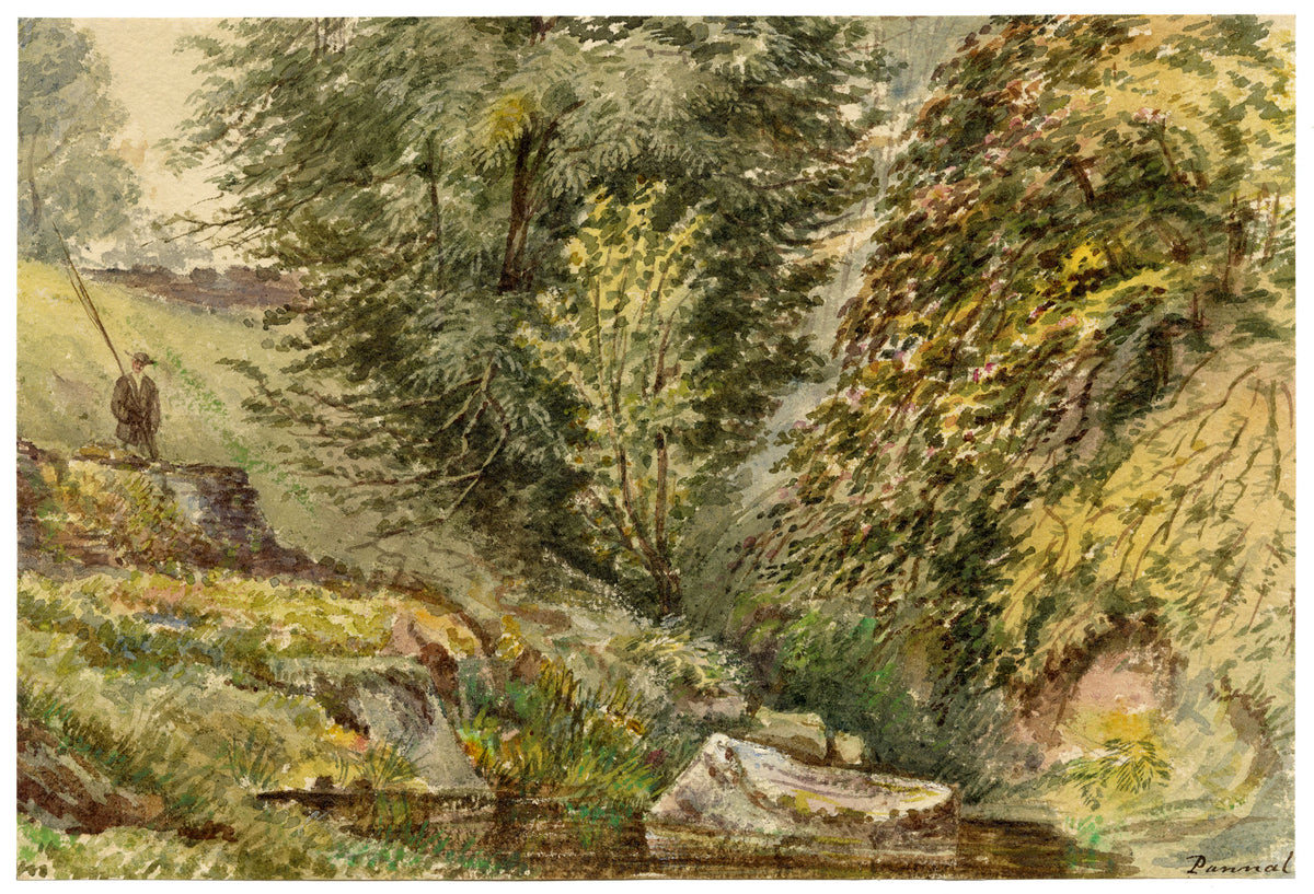 F. Bainbridge, Pannal, Crimple Beck, Yorkshire – 1868 watercolour painting