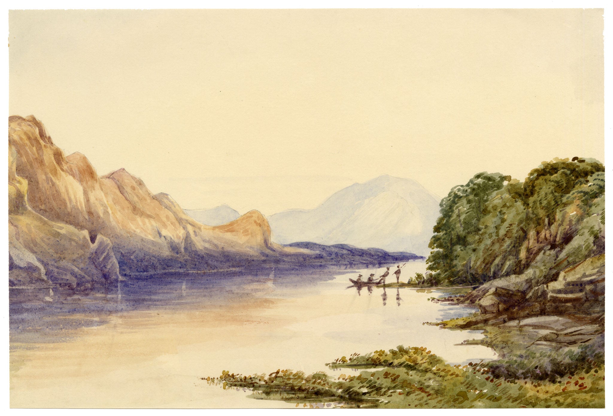 F. Bainbridge, Derwentwater, Lake District – 1867 watercolour painting