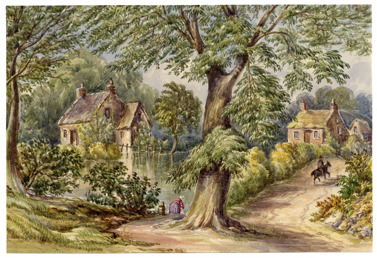 F. Bainbridge, Roxburgh, Scottish Borders – 1870s watercolour painting