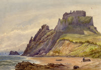 F. Bainbridge, Mont Orgueil Castle, Jersey – 1883 watercolour painting