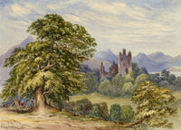 F. Bainbridge, Scottish Castle – 1870s watercolour painting