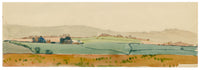 Eleanor Hughes RI, Landscape in East Sussex – 1920 watercolour painting