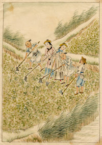 Chinese School, Chinese Rice Field Workers – Mid-19th-century watercolour painting