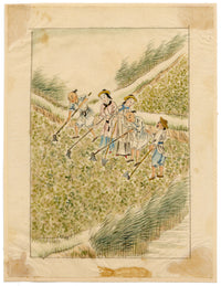 Chinese School, Chinese Rice Field Workers – Mid-19th-century watercolour painting
