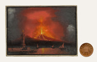 Neapolitan School, Vesuvius Erupting at Night – Early 19th-century gouache painting