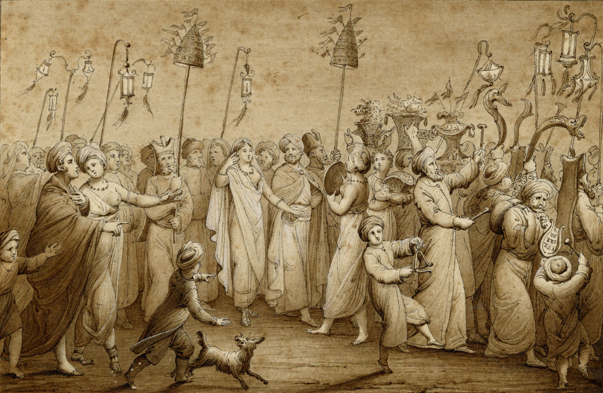 Thomas Charles Naudet, Mariage Moresque (Moorish Wedding Procession) – c.1820 watercolour painting
