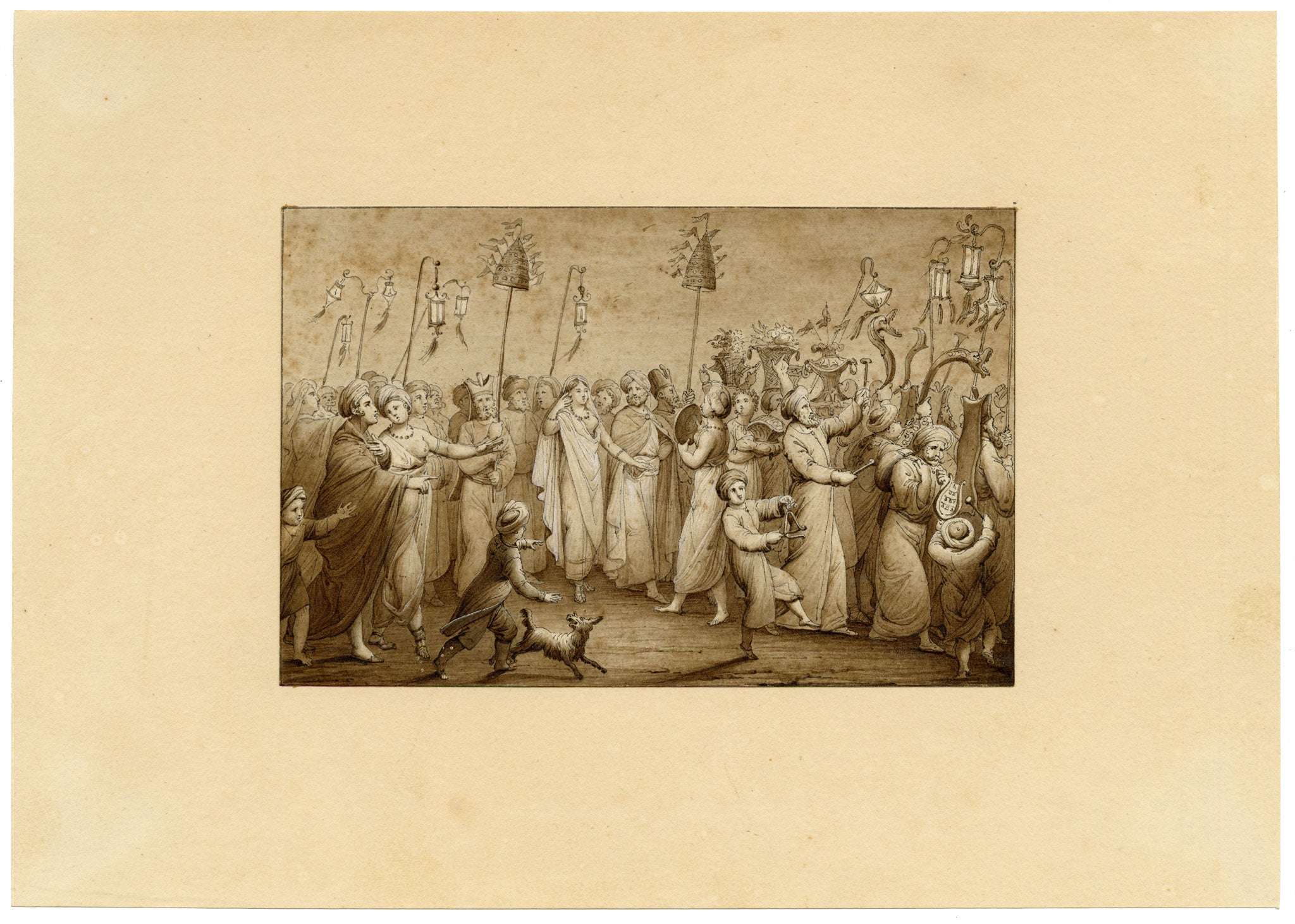 Thomas Charles Naudet, Mariage Moresque (Moorish Wedding Procession) – c.1820 watercolour painting