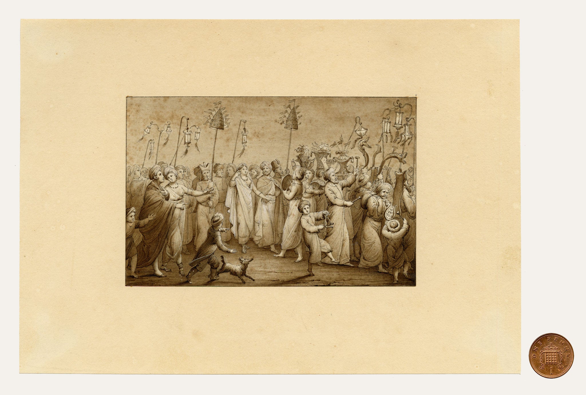 Thomas Charles Naudet, Mariage Moresque (Moorish Wedding Procession) – c.1820 watercolour painting