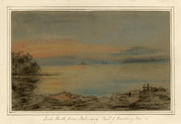 Mary Ann J. Thynne, Inch Keith from Dalmeny, Earl of Rosebery, Firth of Forth, Scotland – 1837 pastel drawing