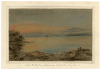 Mary Ann J. Thynne, Inch Keith from Dalmeny, Earl of Rosebery, Firth of Forth, Scotland – 1837 pastel drawing