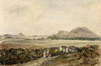 Mary Ann J. Thynne, Edinburgh from the Braid Hills near Dalkeith, Scotland – 1837 watercolour painting