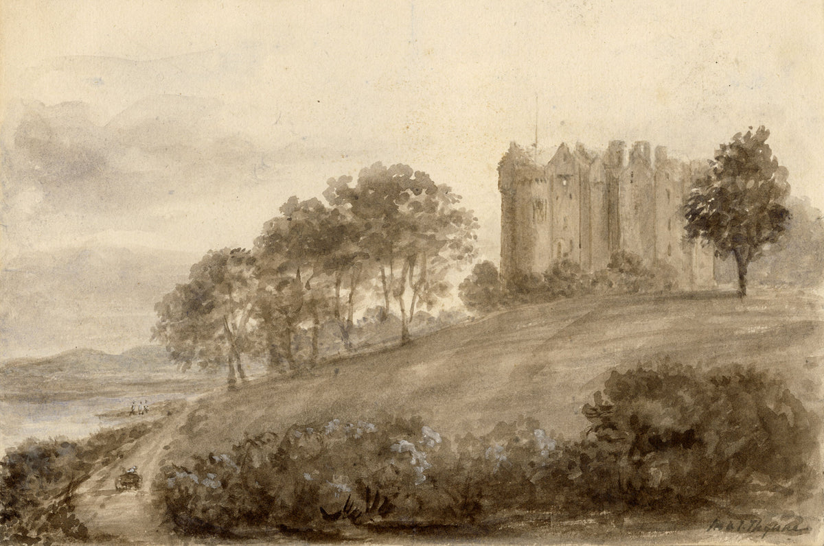 Mary Ann J. Thynne, Elcho Castle, Perth, Scotland – 1837 watercolour painting