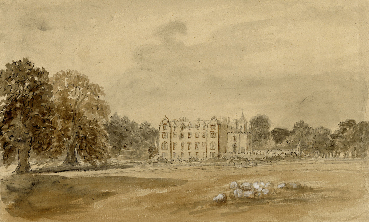 Mary Ann J. Thynne, Newbattle Abbey, The Marquess of Lothian, Scotland – 1837 watercolour painting